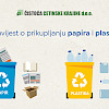 Obavijest o prikupljanju papira i plastike - kolovoz i rujan