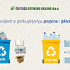 Obavijest o prikupljanju papira i plastike - listopad, studeni i prosinac